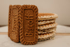 Biscuits with Biscoff cookies on a marble surface